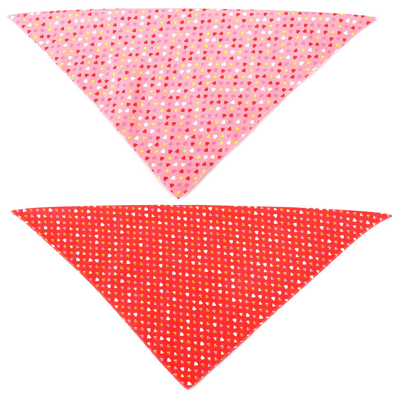 Pet Dog Triangle Scarf Valentine's Day Theme Party Saliva Towel