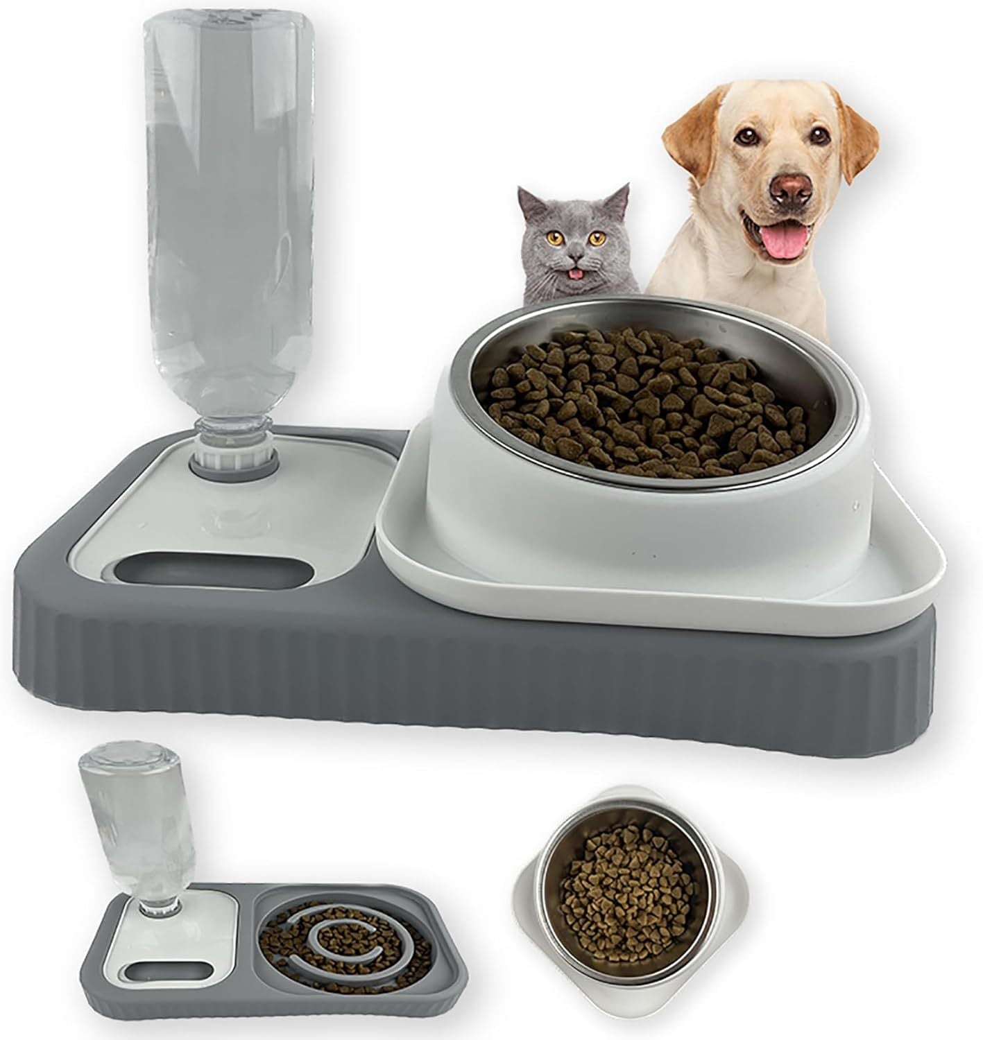 Cat Dog Double Bowls Detachable