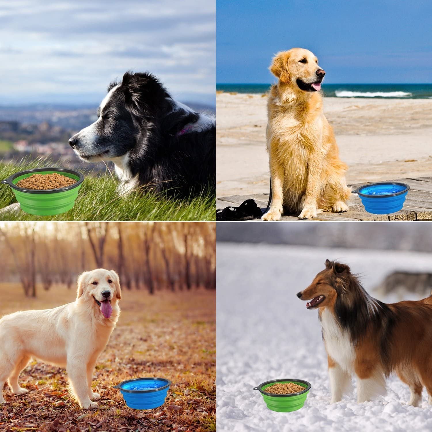 Dog Silicone Folding Bowls Food Container