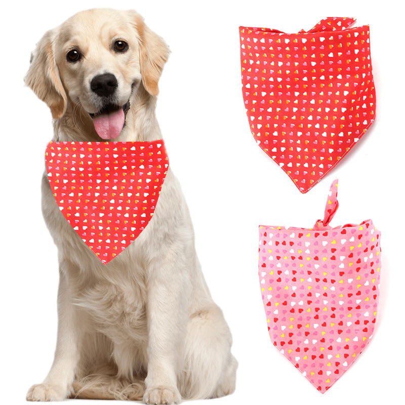 Pet Dog Triangle Scarf Valentine's Day Theme Party Saliva Towel