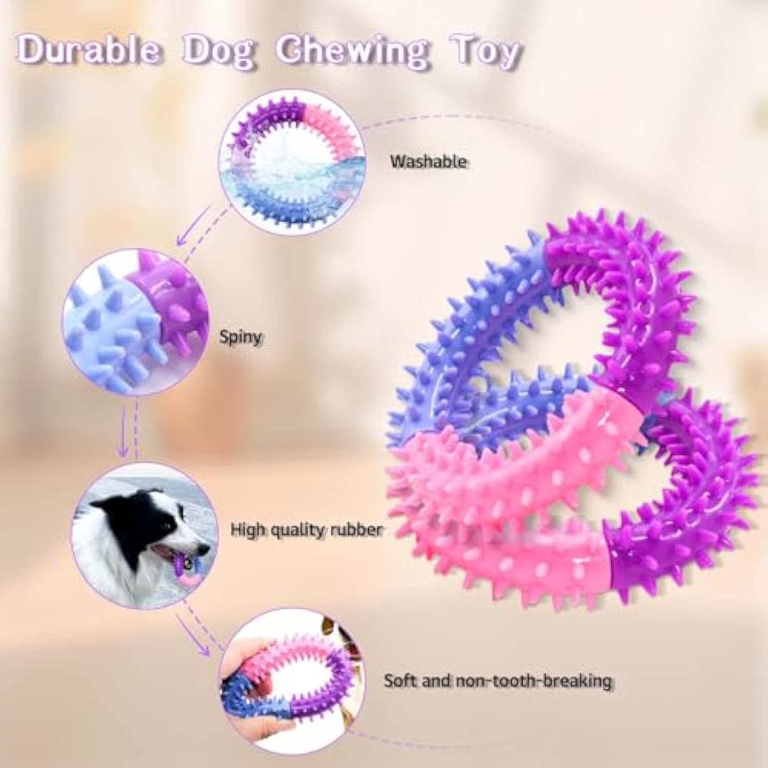 Dog Chew Ring Teething Rubber Toy